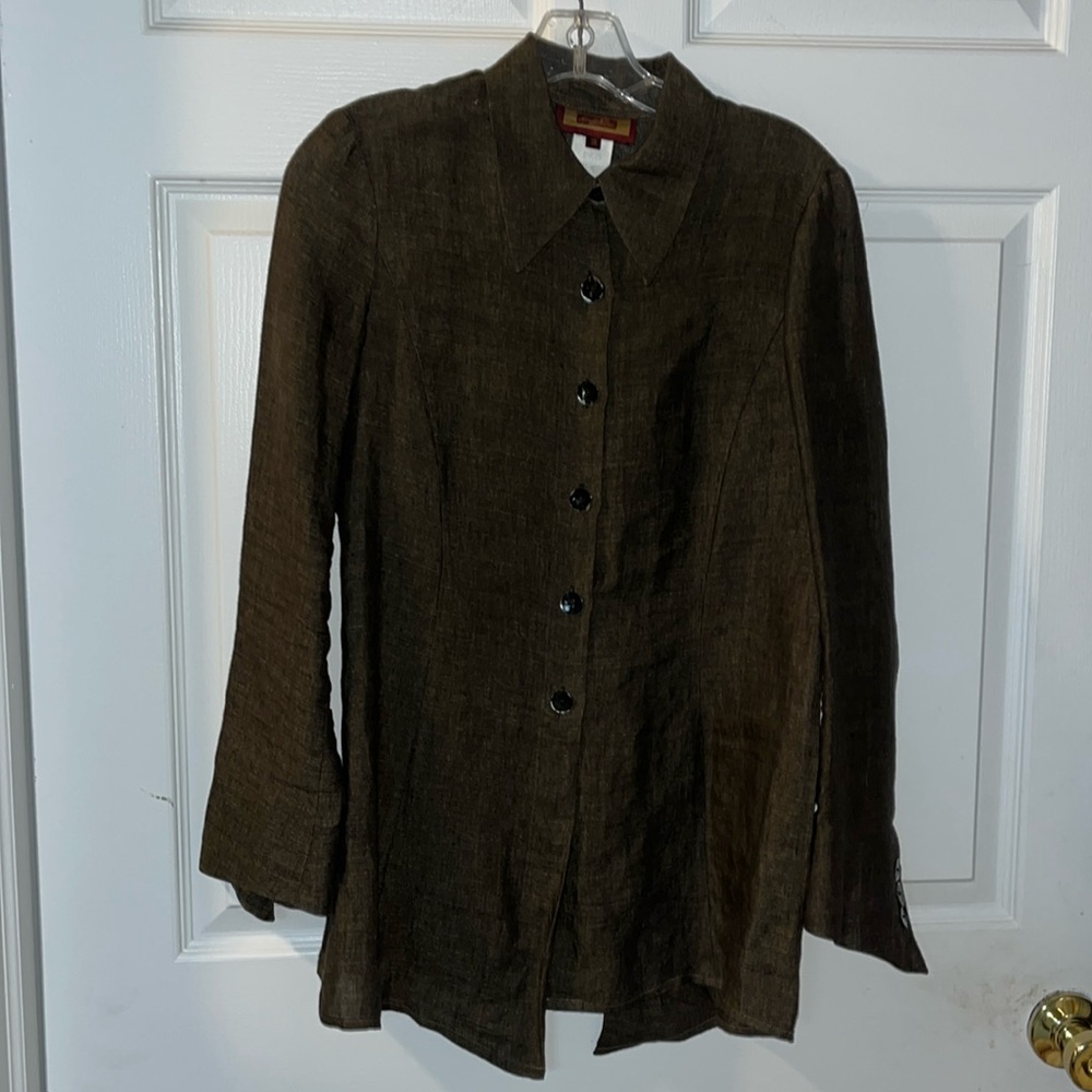 Renato Nucci Brown Linen Coat, size 38